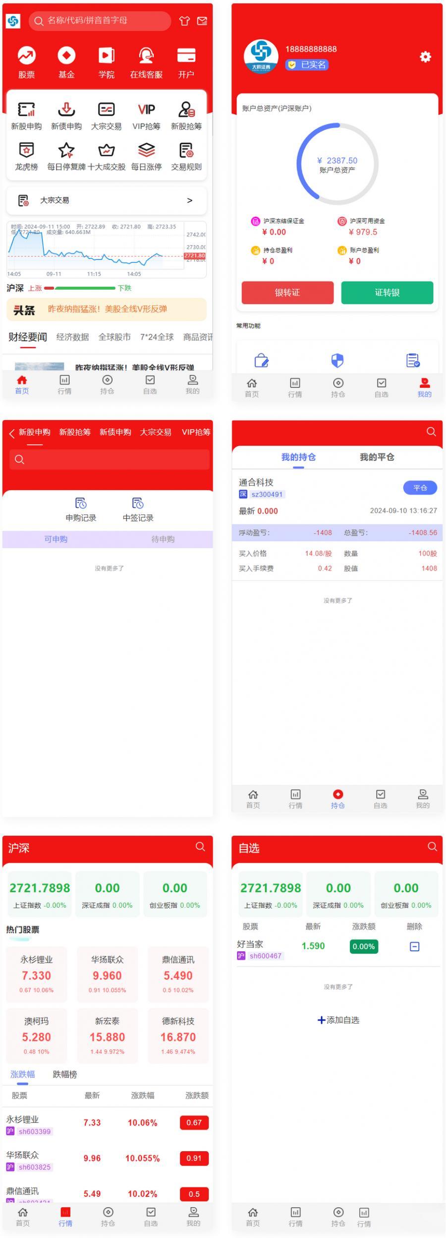 红色UI的2024股票系统源码